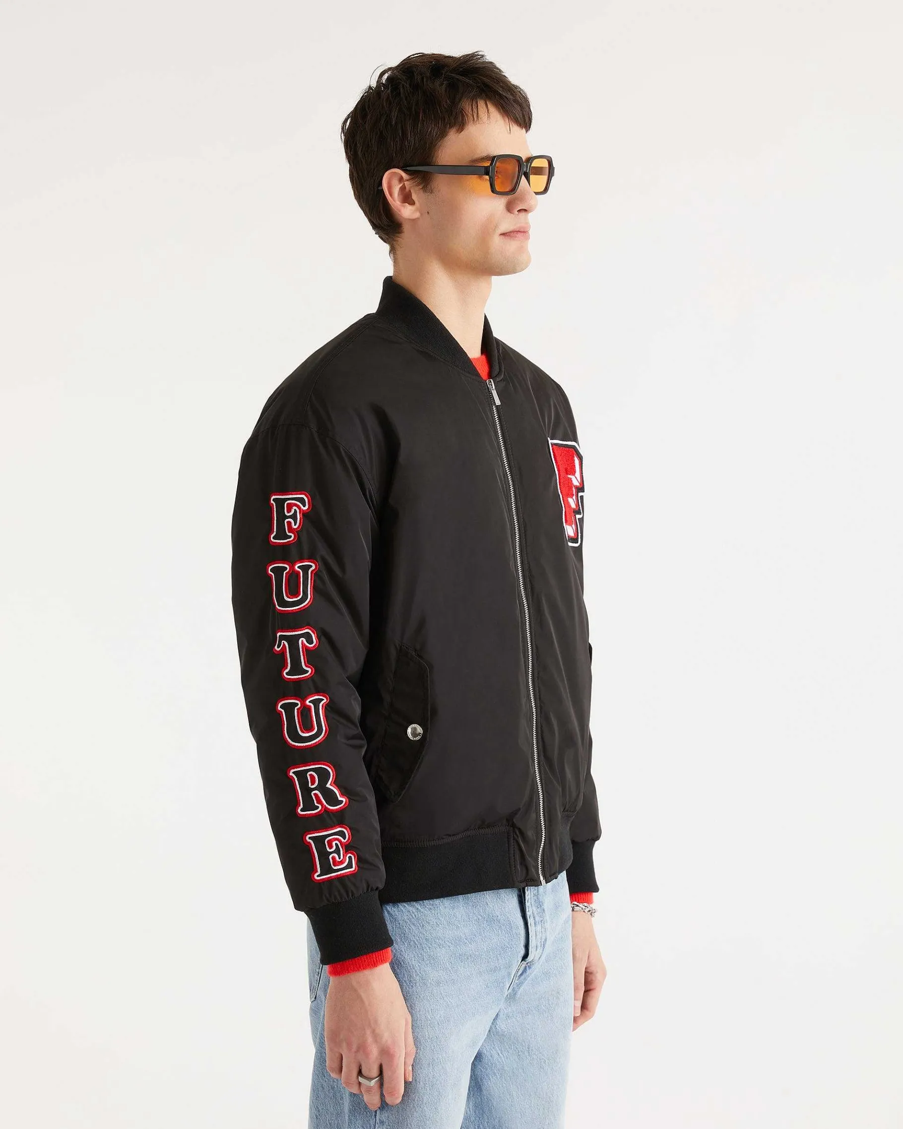Sale FROM FUTURE Bomber Patch Noir