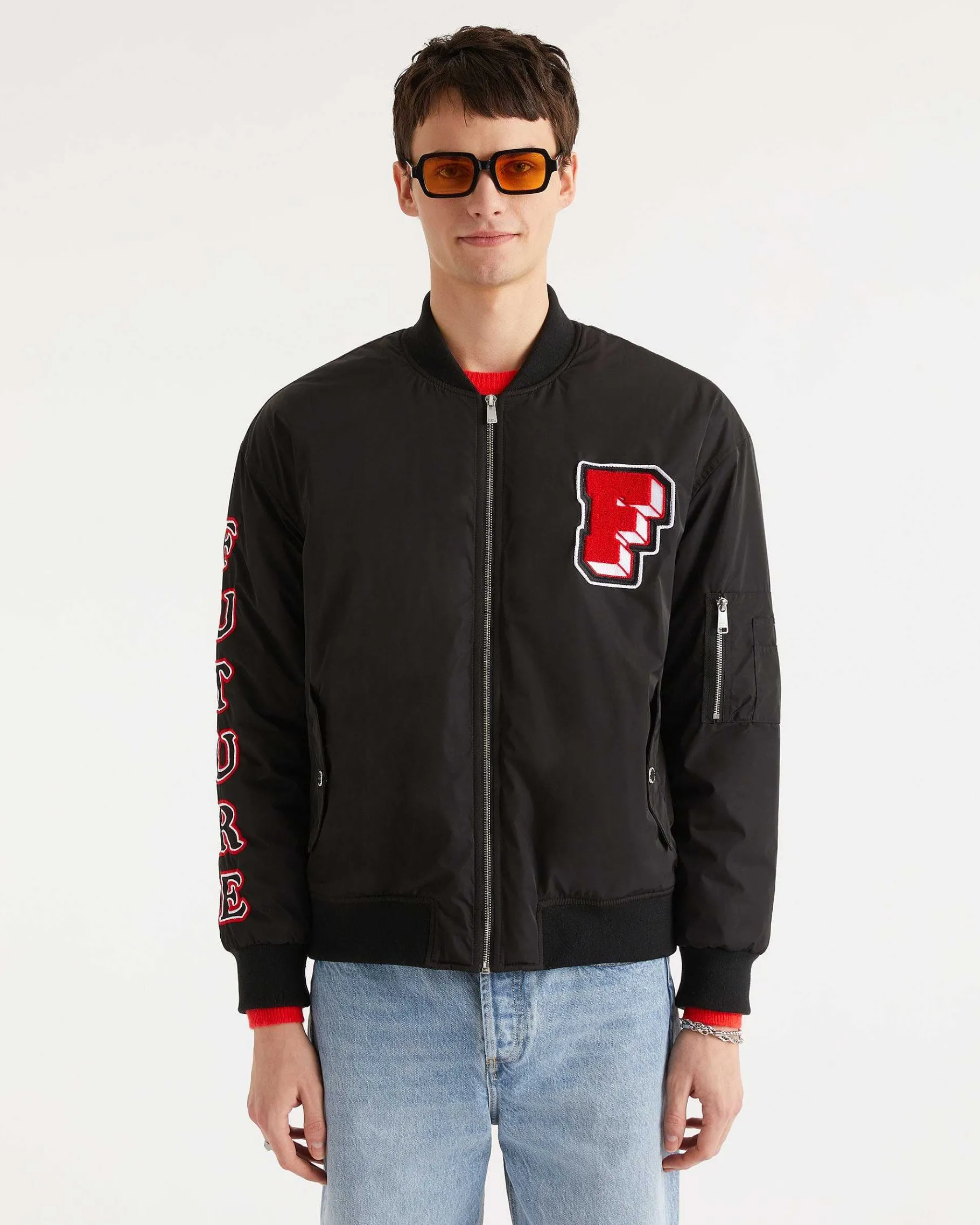 Sale FROM FUTURE Bomber Patch Noir