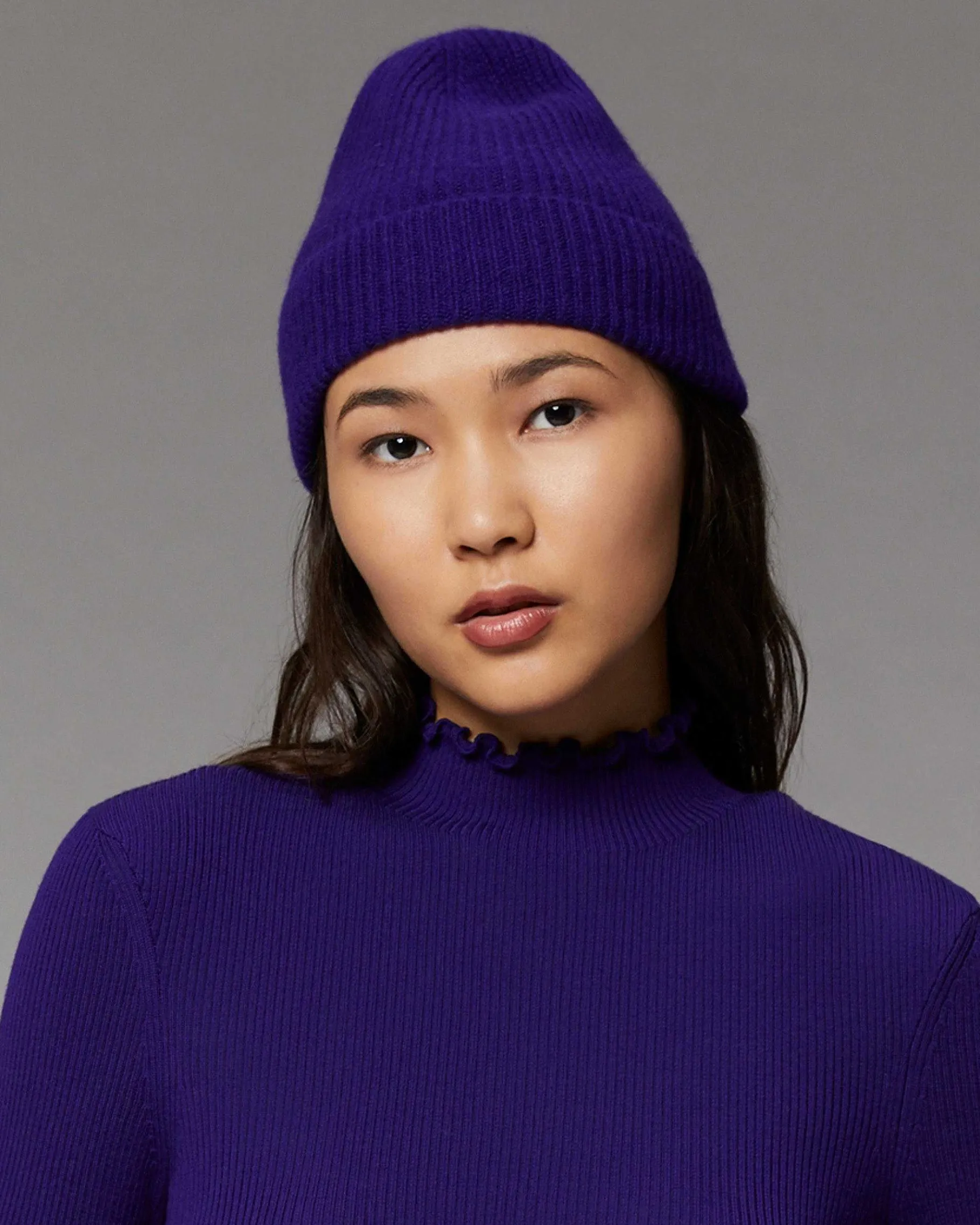 Clearance FROM FUTURE Bonnet A Revers A Petites Cotes Winter Purple