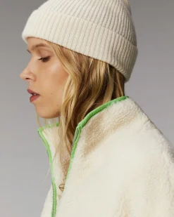 Discount FROM FUTURE Bonnet A Revers A Petites Cotes Ecru
