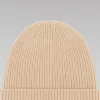Hot FROM FUTURE Bonnet A Revers A Petites Cotes Beige