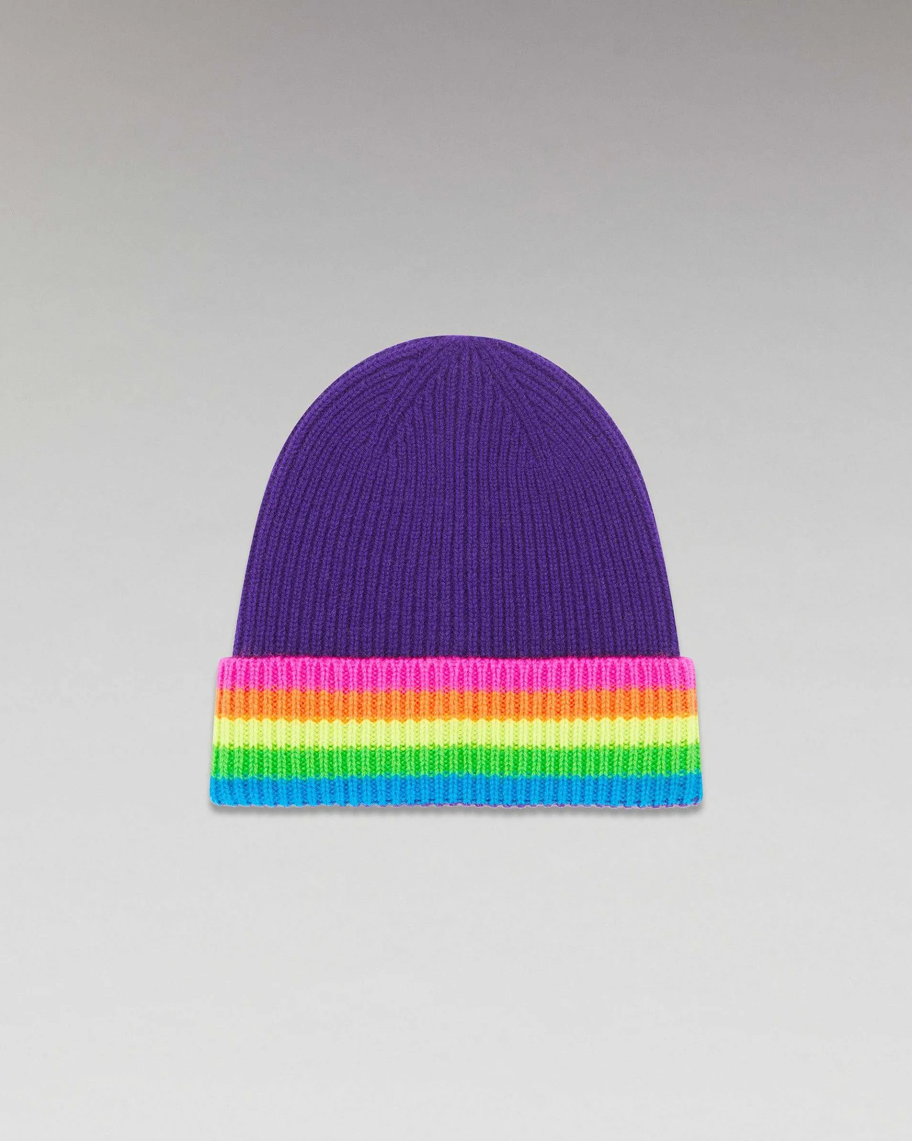 Discount FROM FUTURE Bonnet A Revers Bandes Multicolore Winter Purple