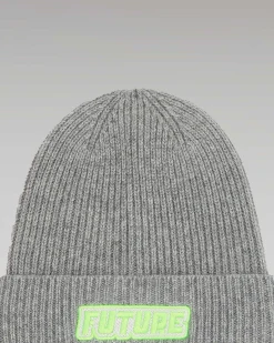 Discount FROM FUTURE Bonnet A Revers Broderie Future Gris Chine Fonce