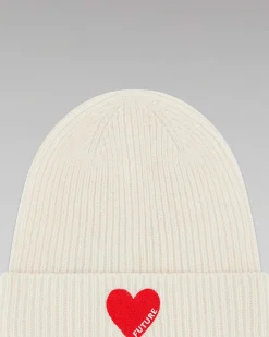 Sale FROM FUTURE Bonnet A Revers Coeur Ecru