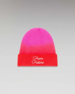 Outlet FROM FUTURE Bonnet A Revers Dip Dye Rouge Vif