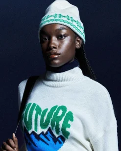 Discount FROM FUTURE Bonnet A Revers Norvegien Bicolore Winter Green