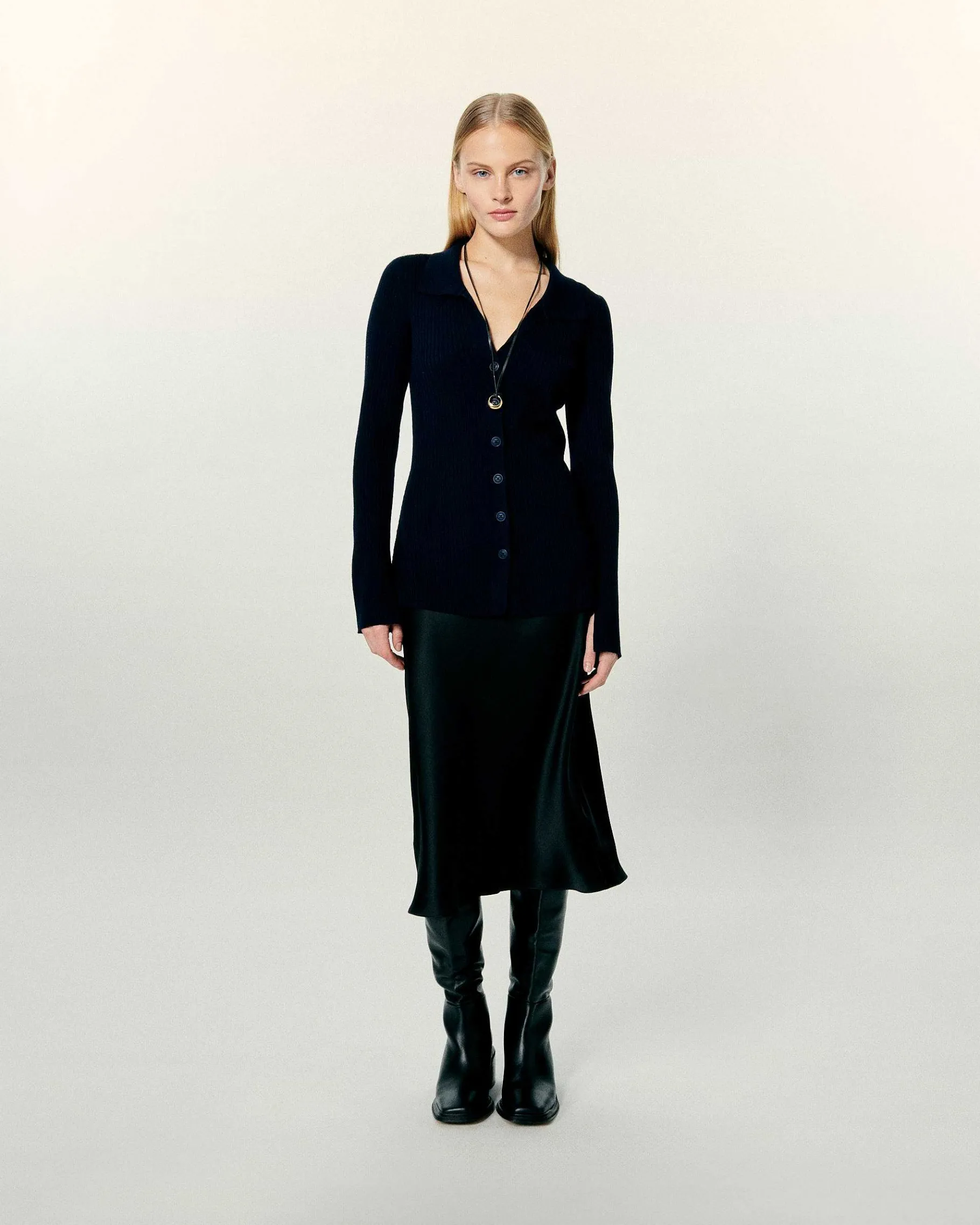 FROM FUTURE Cardigan Long Navy