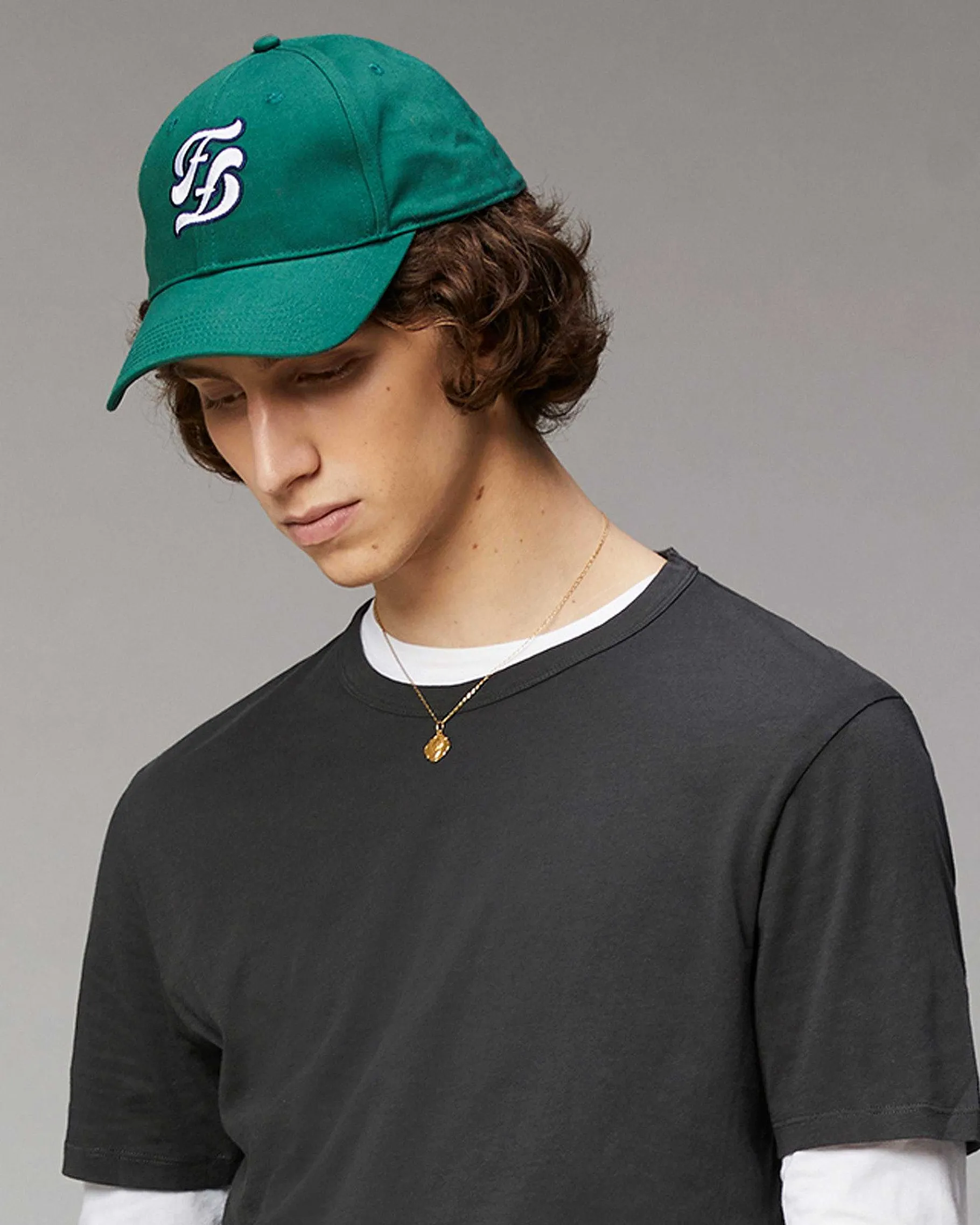 New FROM FUTURE Casquette A Visiere Courbee Logo Double F Dark Green