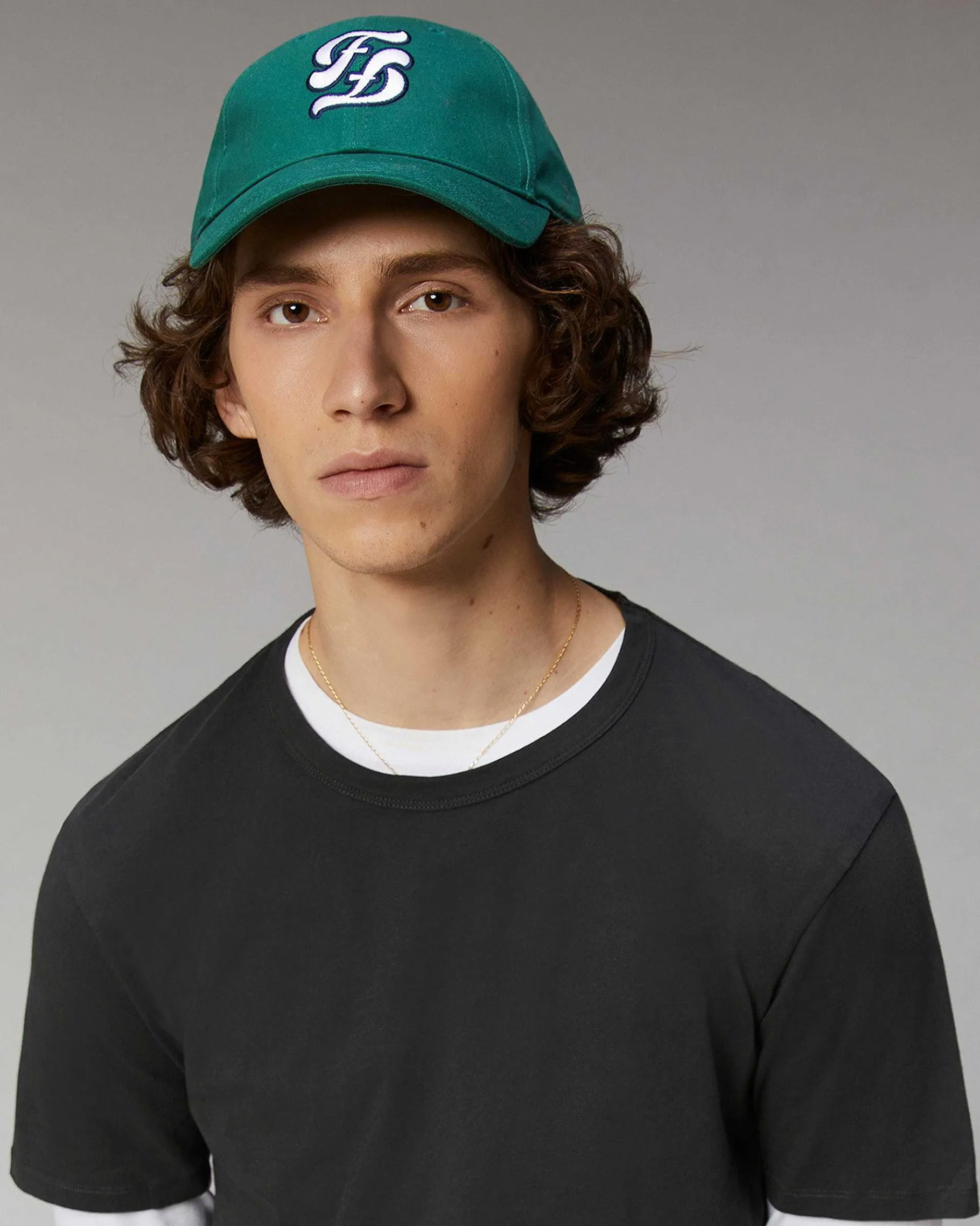 New FROM FUTURE Casquette A Visiere Courbee Logo Double F Dark Green