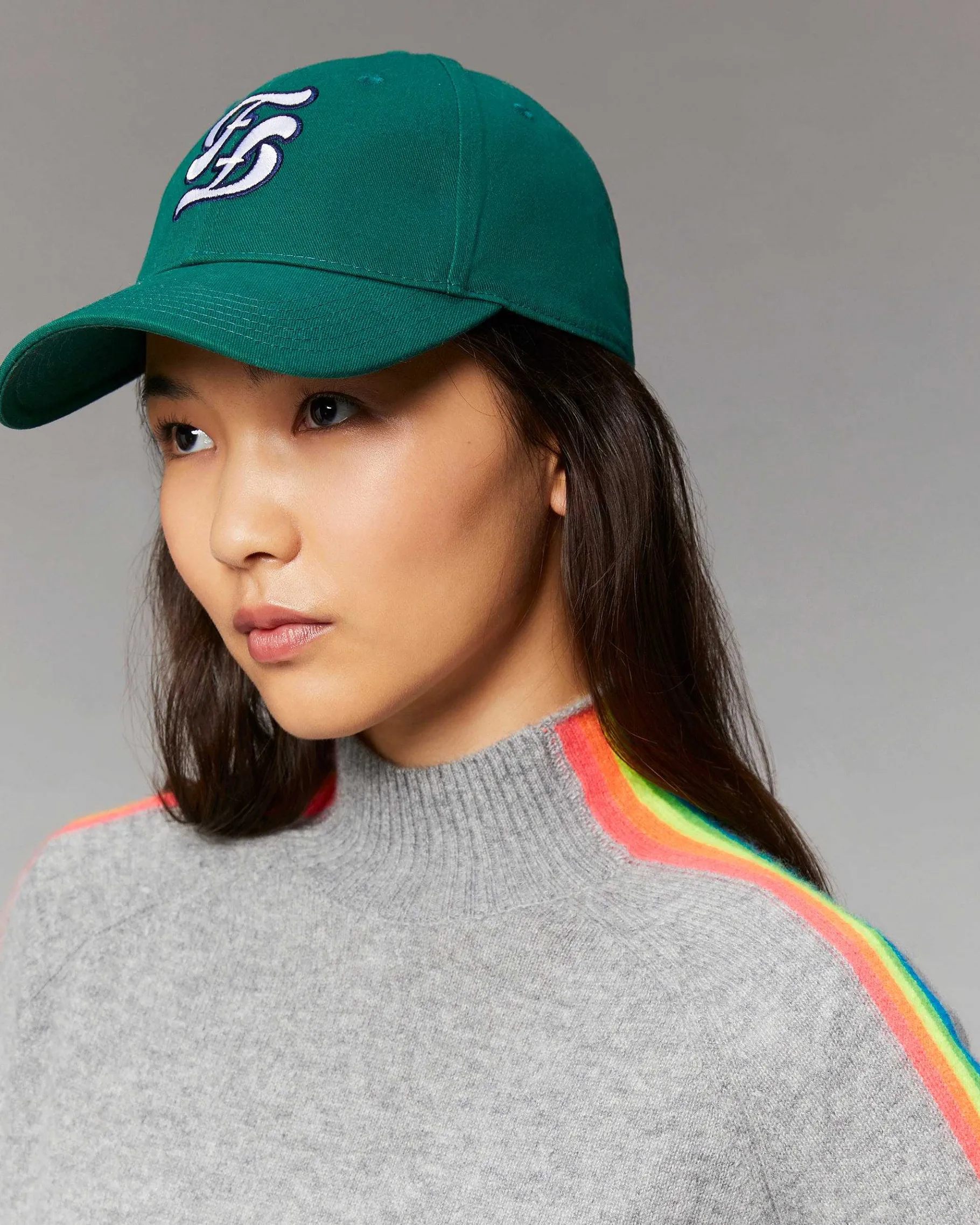New FROM FUTURE Casquette A Visiere Courbee Logo Double F Dark Green