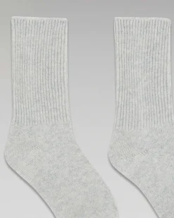 FROM FUTURE Chaussettes Mi-Hautes A Cotes Gris Chine Clair