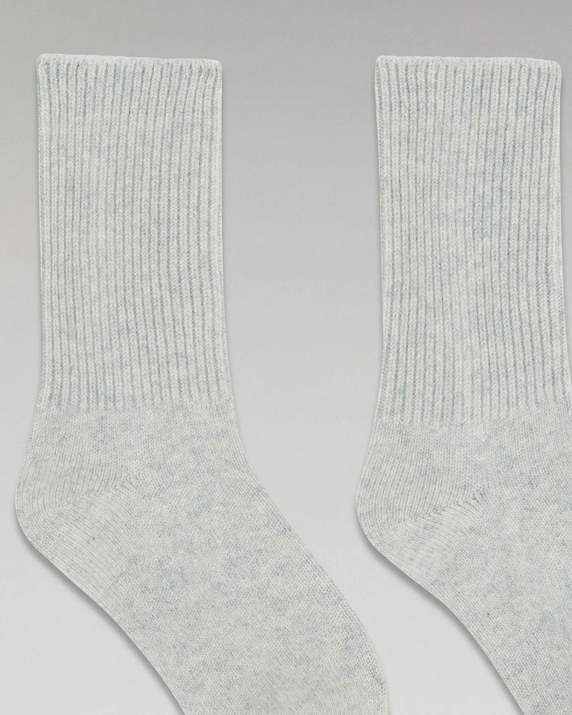 FROM FUTURE Chaussettes Mi-Hautes A Cotes Gris Chine Clair