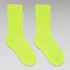 FROM FUTURE Chaussettes Mi-Hautes A Cotes Jaune Fluo