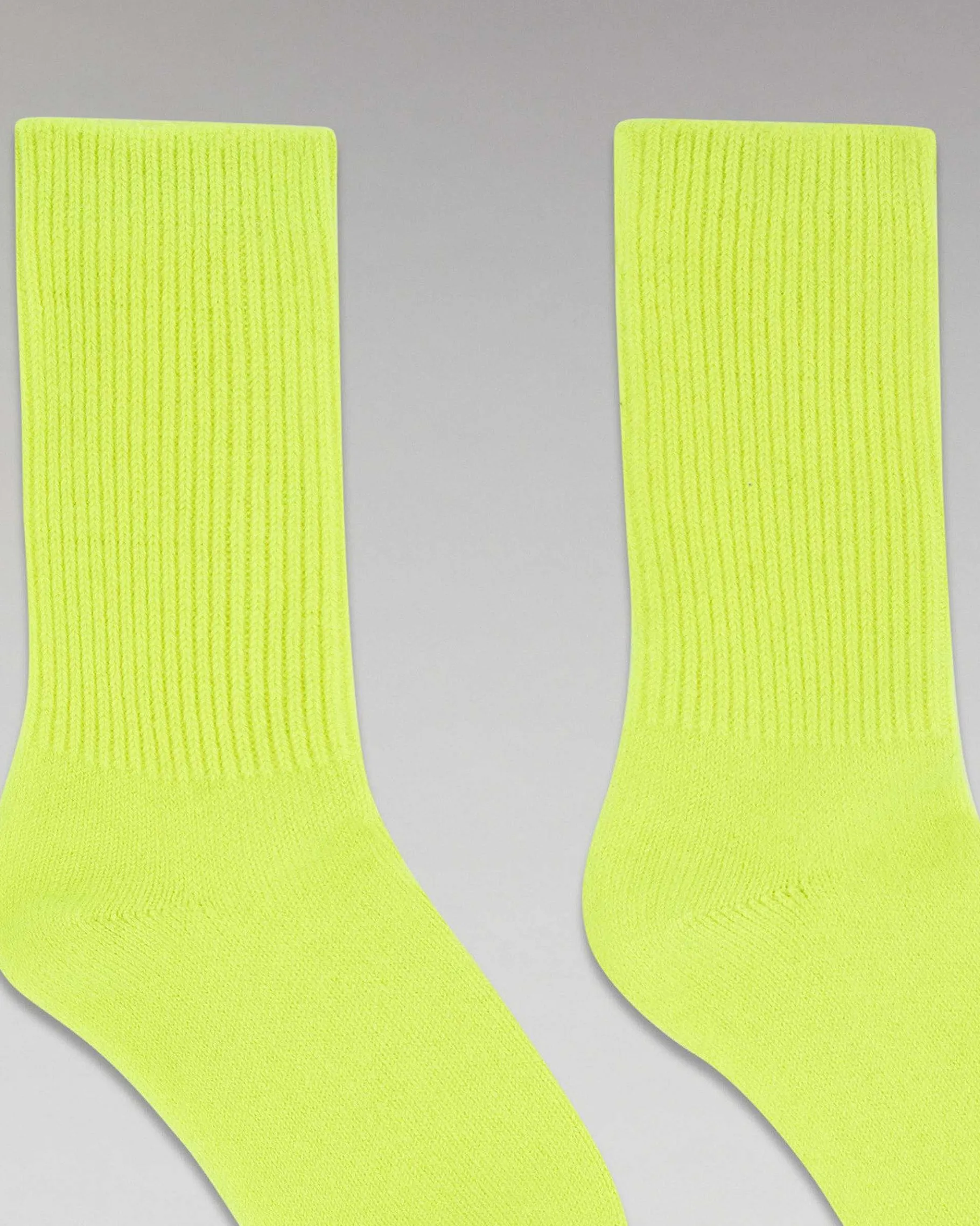 FROM FUTURE Chaussettes Mi-Hautes A Cotes Jaune Fluo