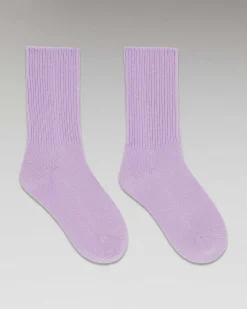 Outlet FROM FUTURE Chaussettes Mi-Hautes A Cotes Sweet Lilac