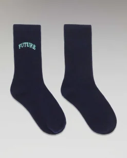 New FROM FUTURE Chaussettes Mi-Hautes College Navy