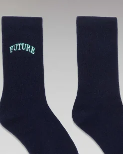 New FROM FUTURE Chaussettes Mi-Hautes College Navy