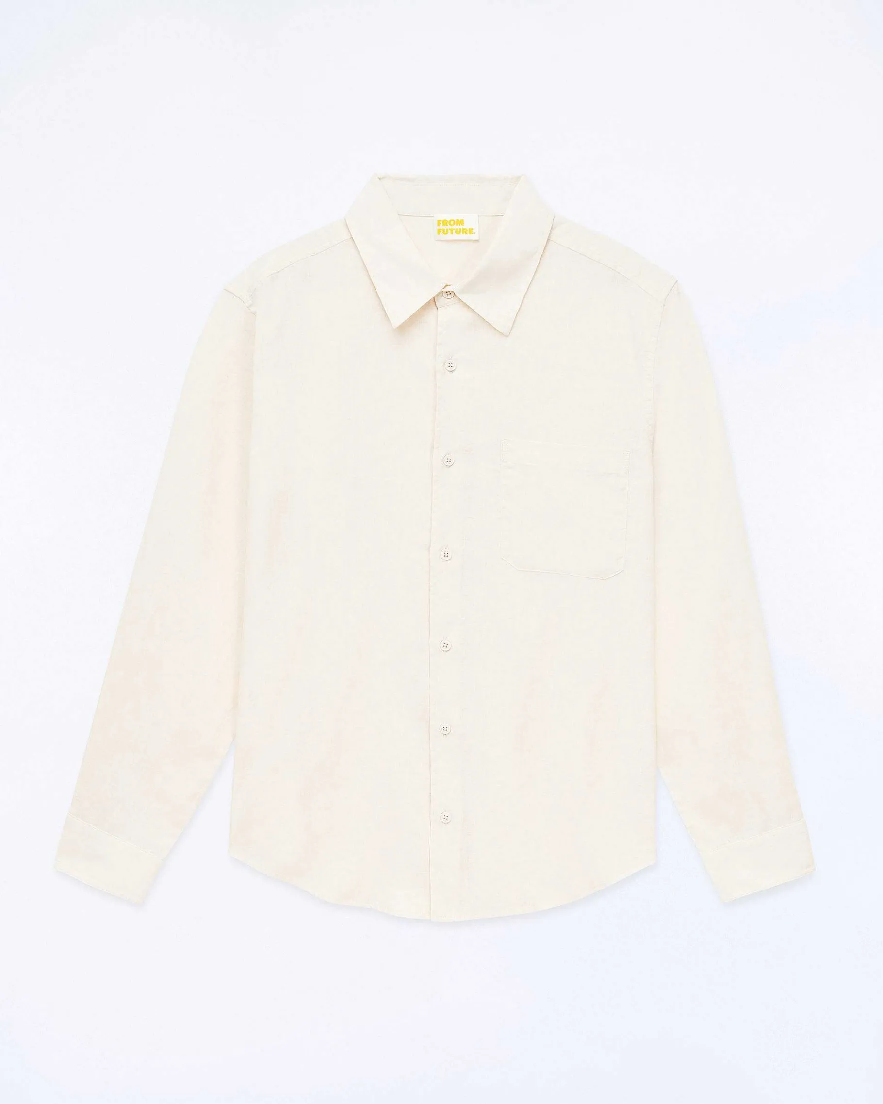 Online FROM FUTURE Chemise Manches Longues Popeline Ecru