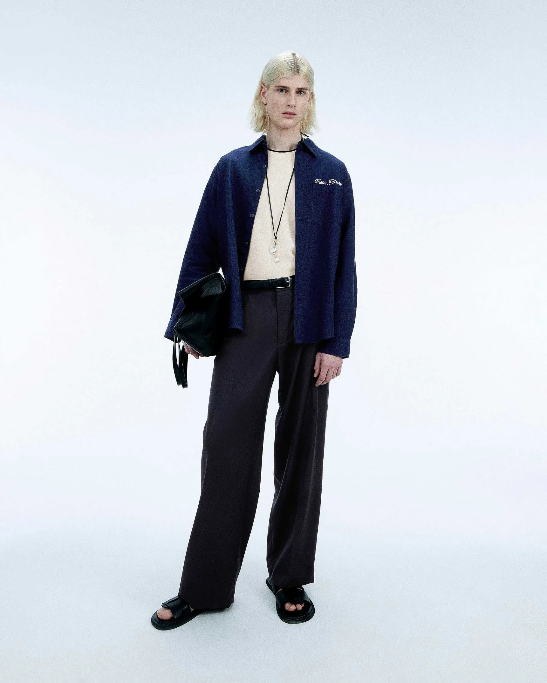 Best FROM FUTURE Chemise Manches Longues Popeline Navy