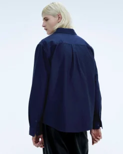 Best FROM FUTURE Chemise Manches Longues Popeline Navy