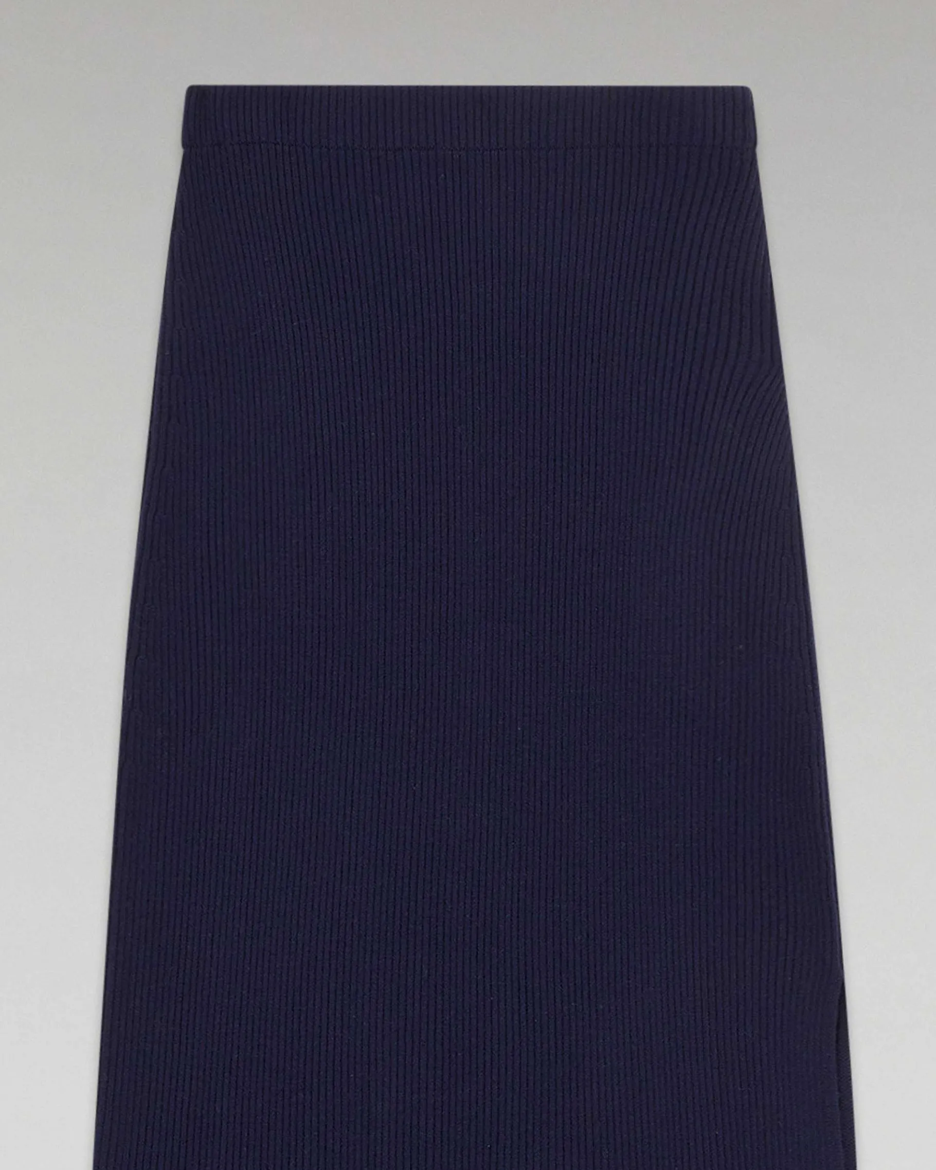 Sale FROM FUTURE Jupe Mi-Longue A Cotes Fendue Navy
