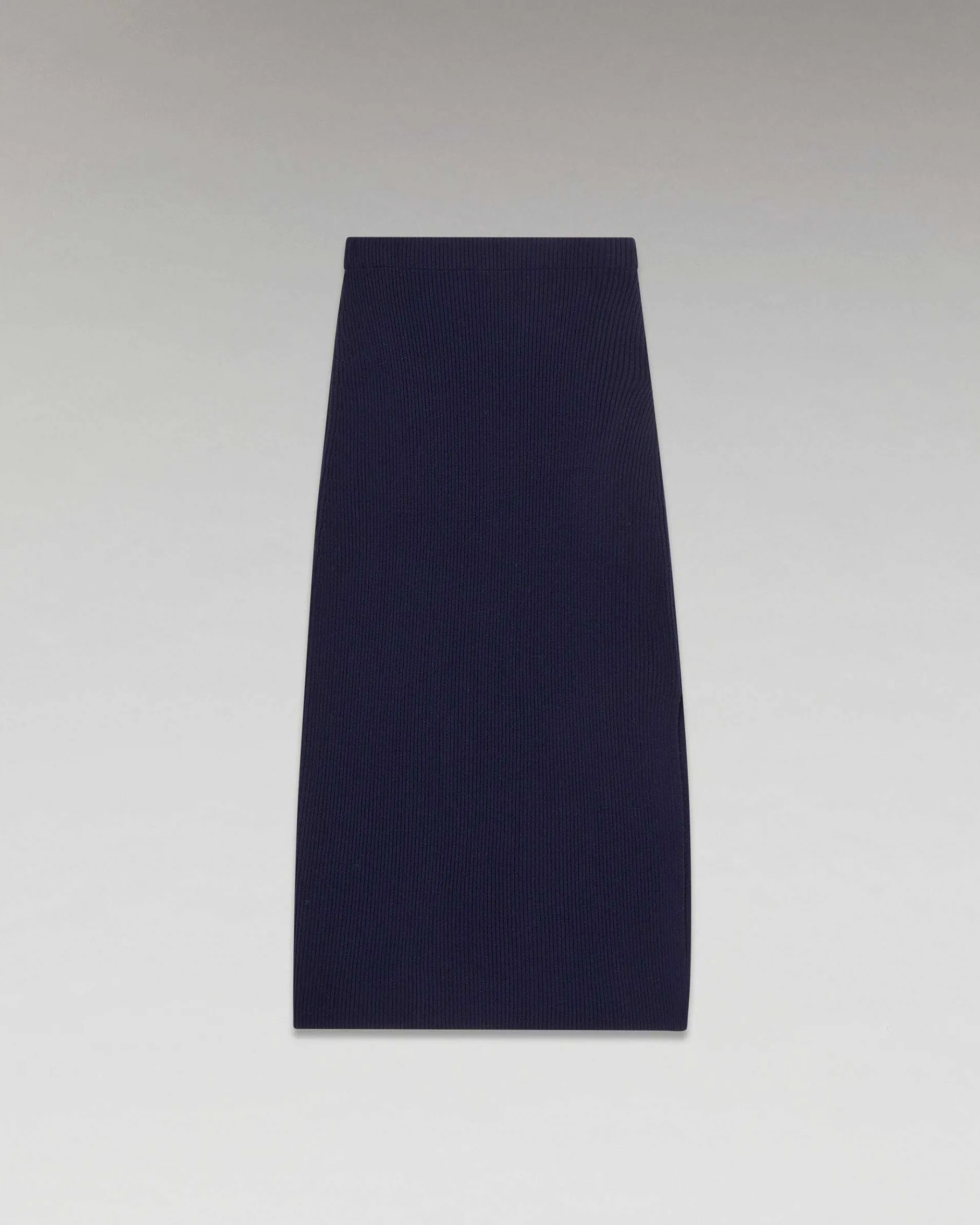 Sale FROM FUTURE Jupe Mi-Longue A Cotes Fendue Navy