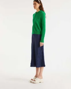 Discount FROM FUTURE Jupe Mi Longue Carmen Jacquard Navy