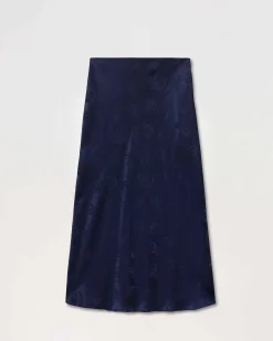 Discount FROM FUTURE Jupe Mi Longue Carmen Jacquard Navy