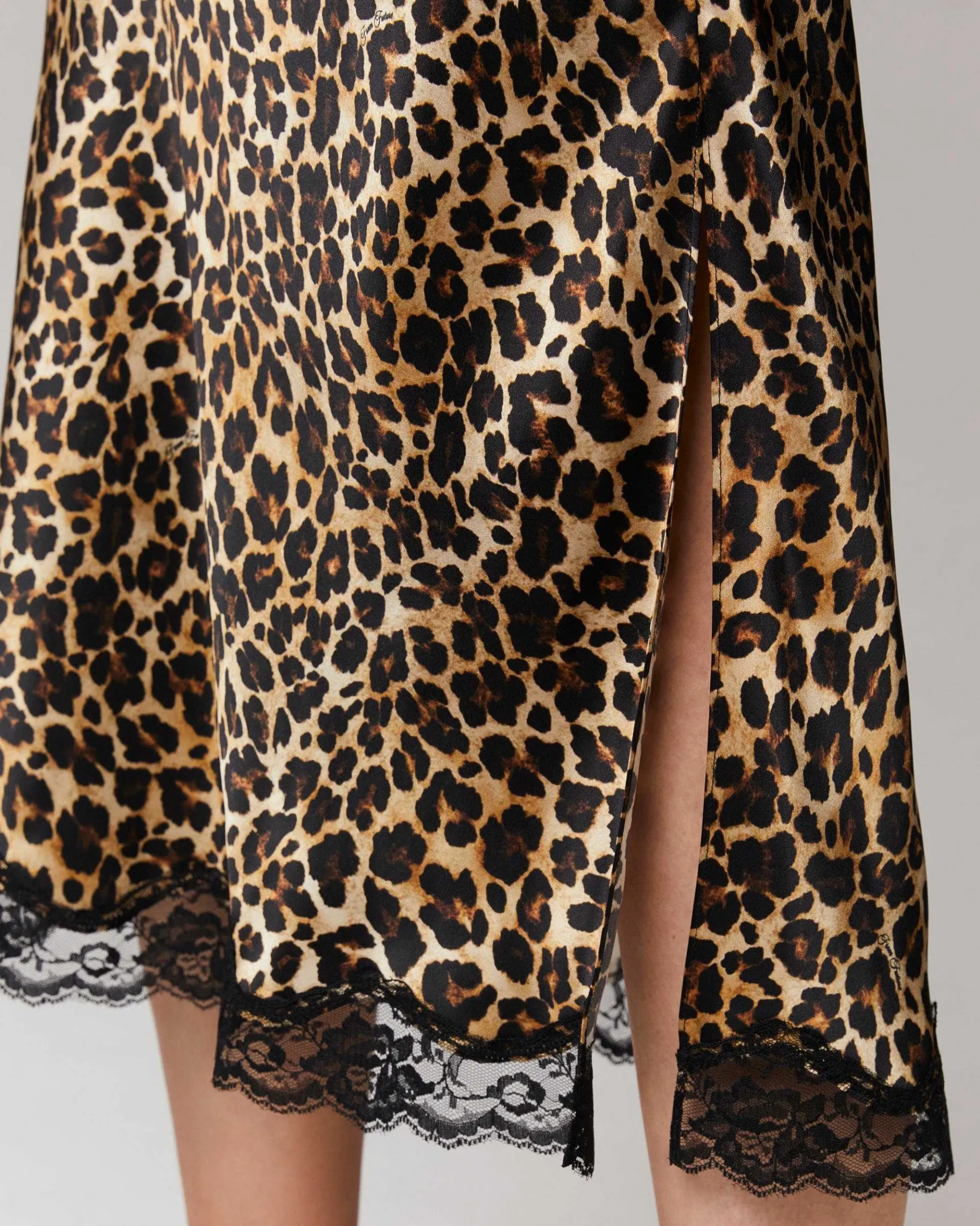 Hot FROM FUTURE Jupe Mi-Longue Dentelle Winter Leopard