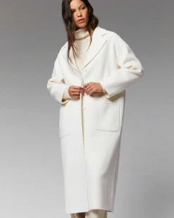 New FROM FUTURE Outerwear Manteau Long Double Face Ecru