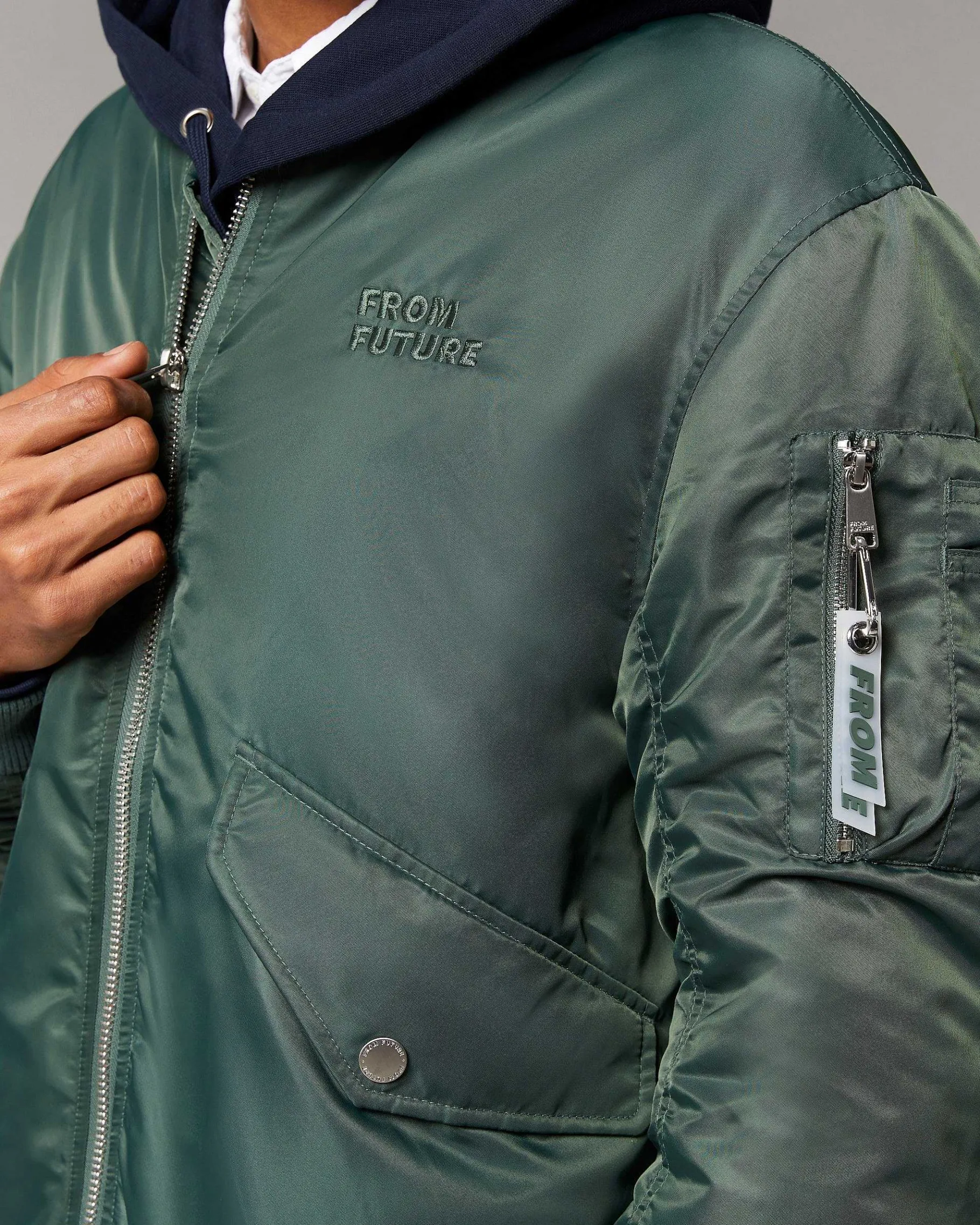 New FROM FUTURE Outerwear Veste Bombers Kaki
