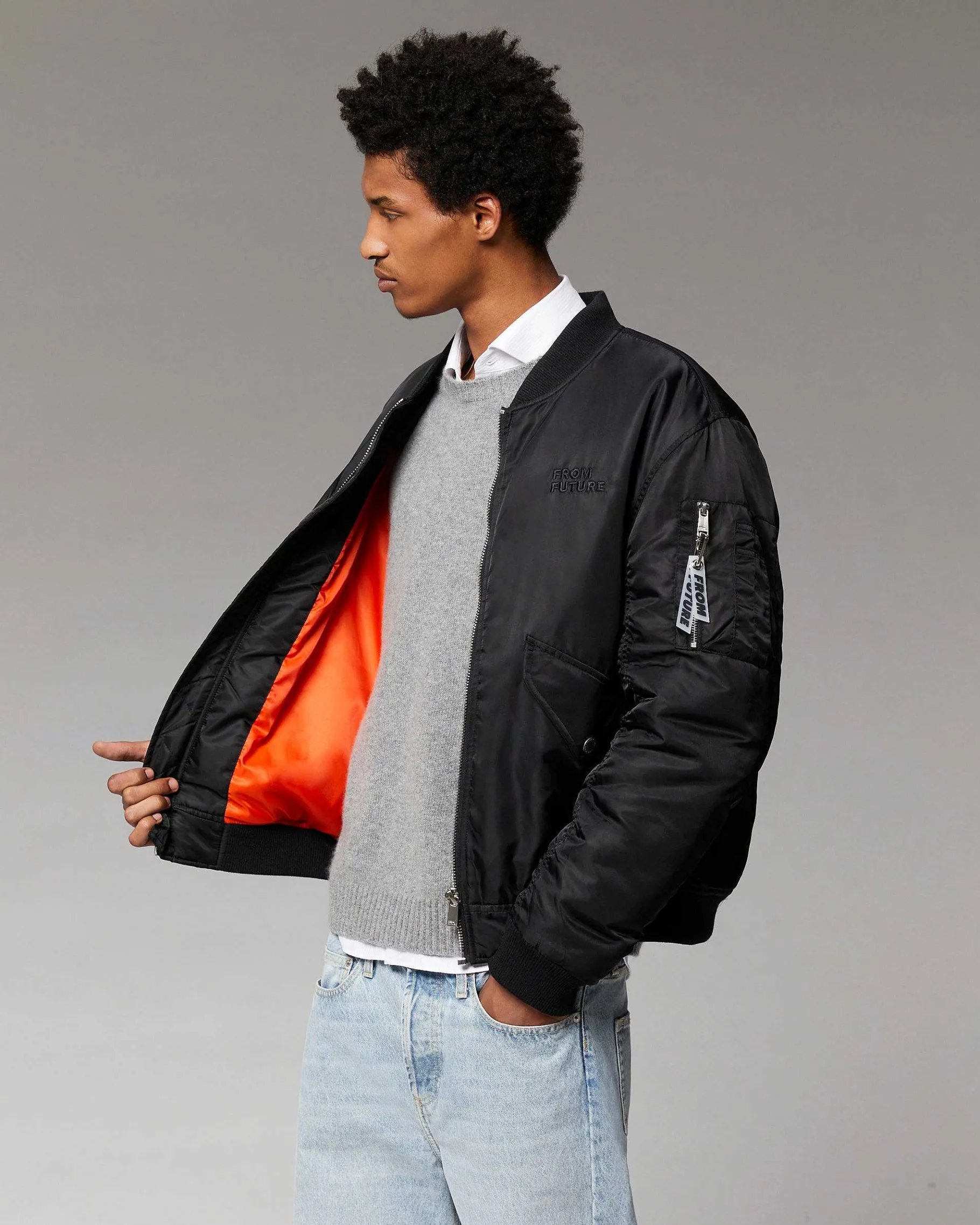 FROM FUTURE Outerwear Veste Bombers Noir