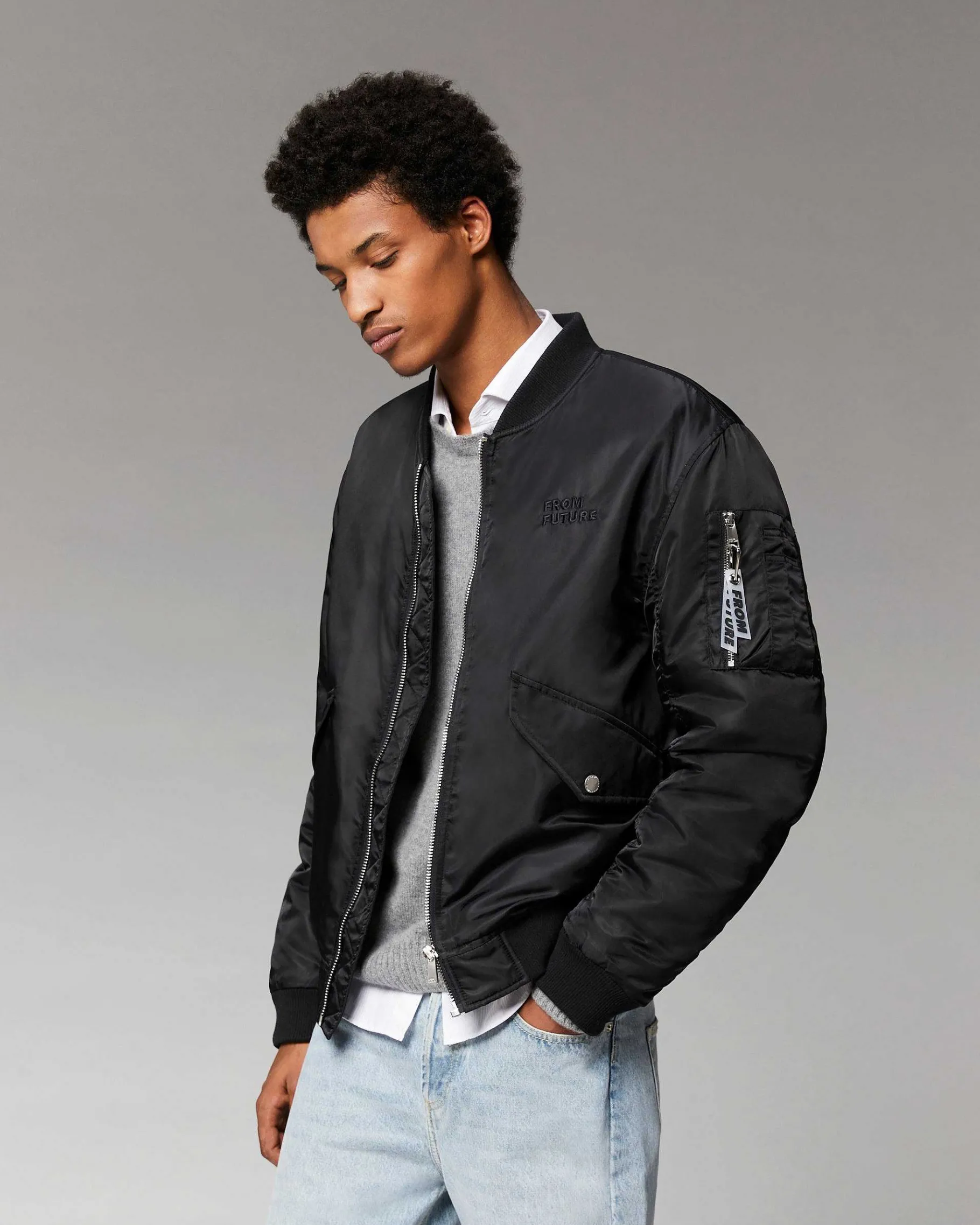 FROM FUTURE Outerwear Veste Bombers Noir