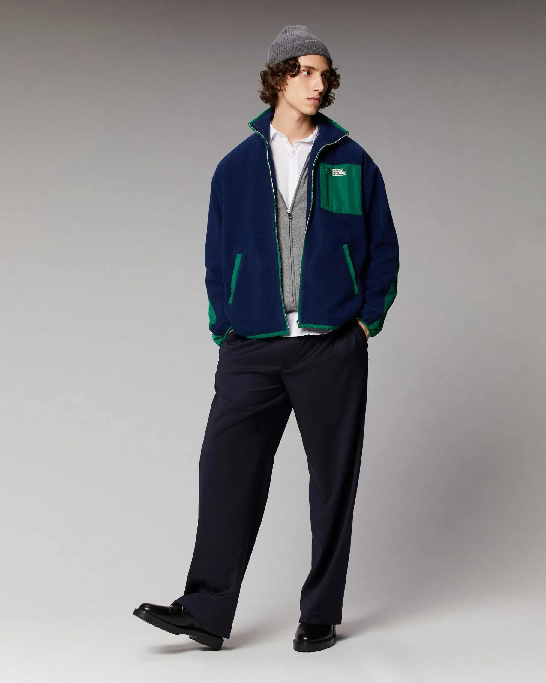 New FROM FUTURE Outerwear Veste Polaire Navy