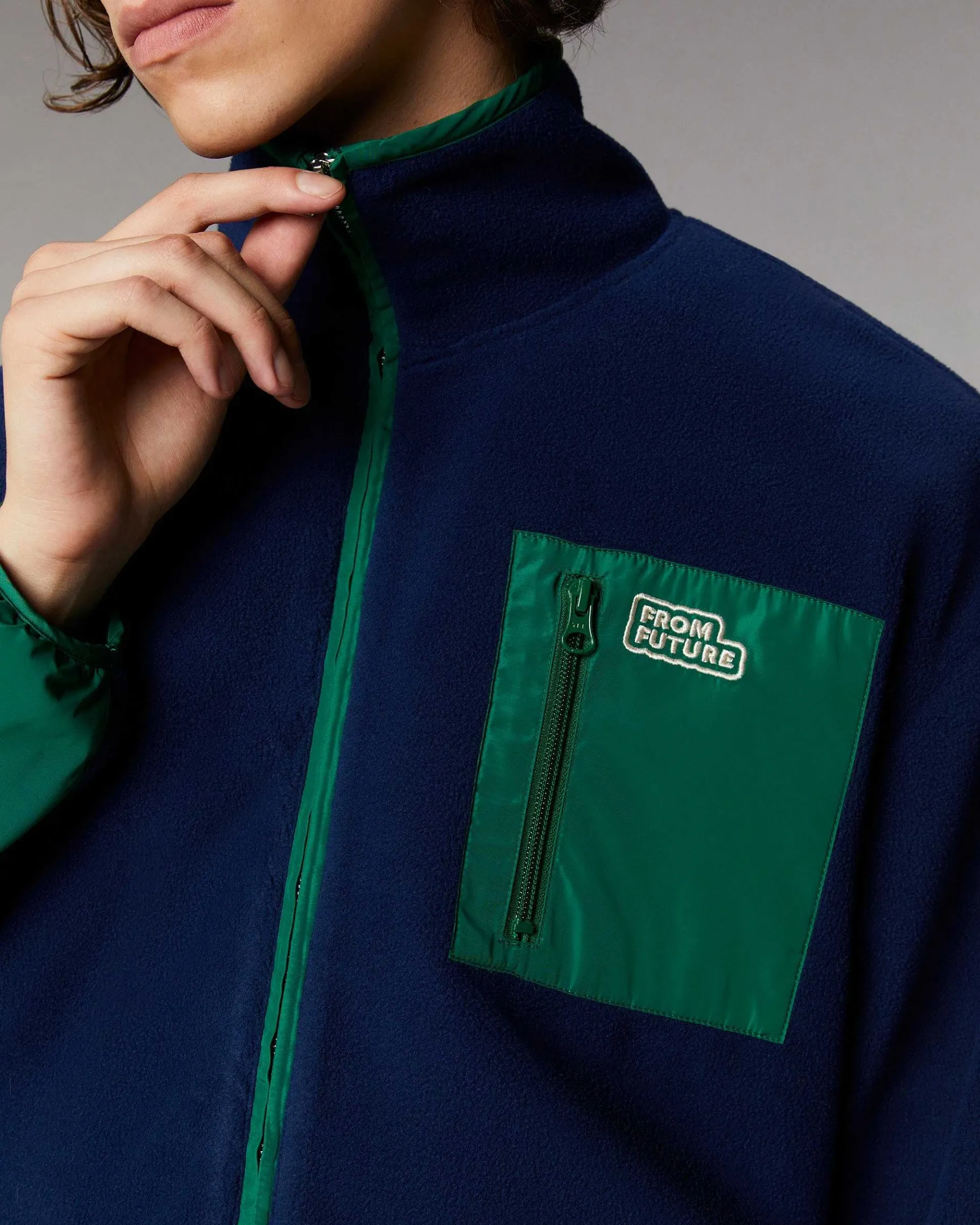 New FROM FUTURE Outerwear Veste Polaire Navy