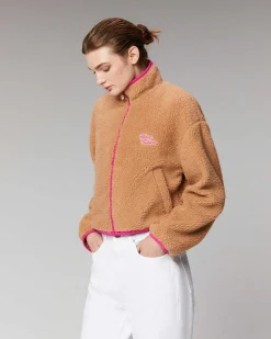 Online FROM FUTURE Outerwear Veste Sherpa Courte Camel