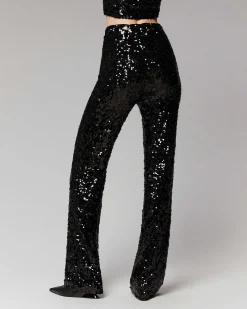 Online FROM FUTURE Pantalon Flare A Sequins Noir