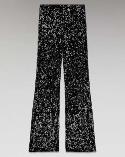 Online FROM FUTURE Pantalon Flare A Sequins Noir