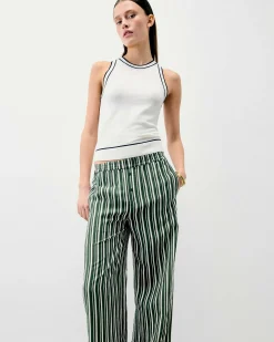 Sale FROM FUTURE Pantalon Large Kaki Stripes