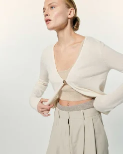 Online FROM FUTURE Pull Cardigan Ecru