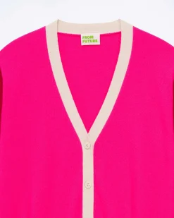 New FROM FUTURE Pull Cardigan Winter Fuschia