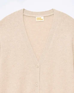 Outlet FROM FUTURE Pull Cardigan Beige Chine
