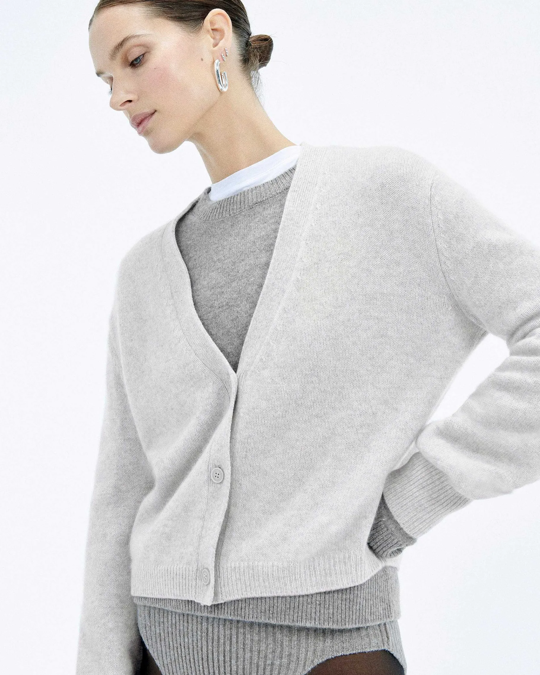 Clearance FROM FUTURE Pull Cardigan Gris Chine Clair