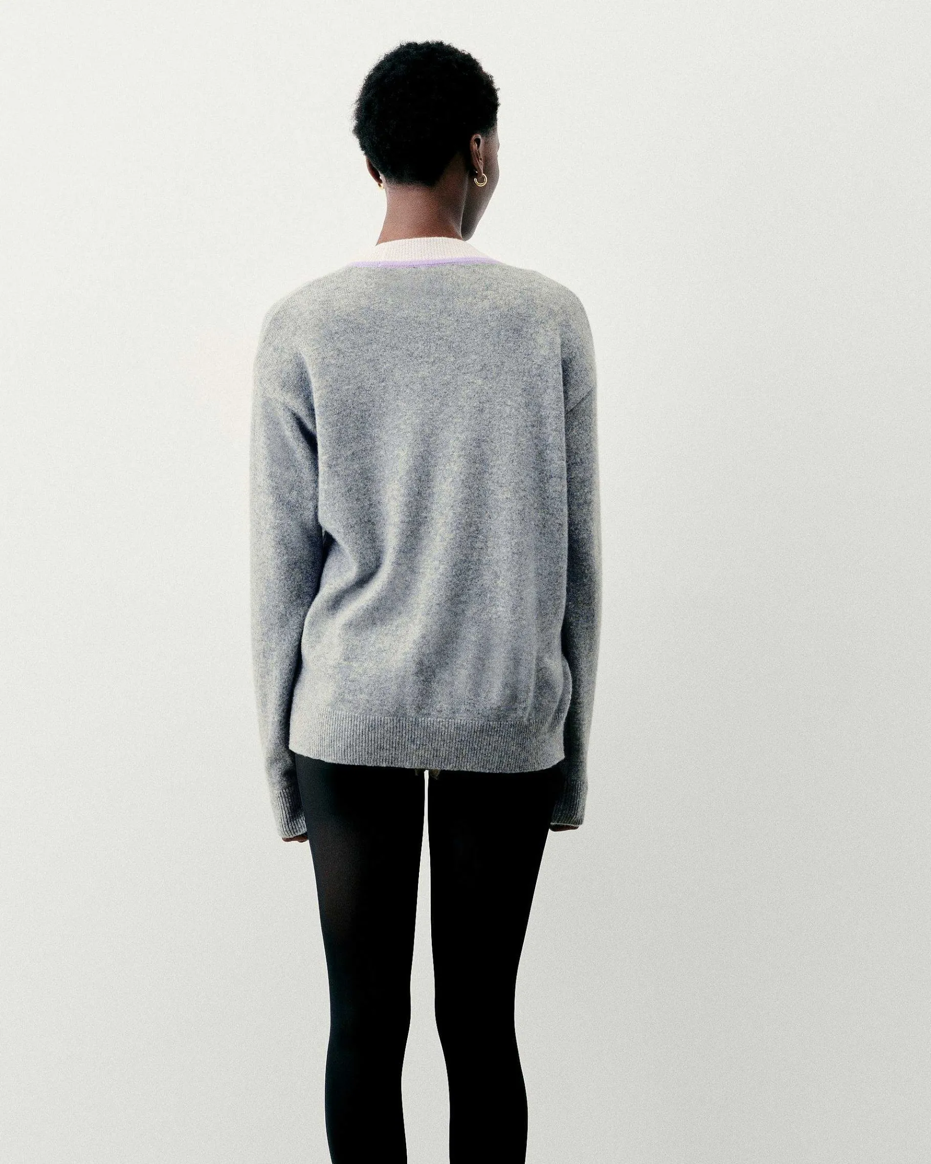 Clearance FROM FUTURE Pull Cardigan Gris Chine Fonce