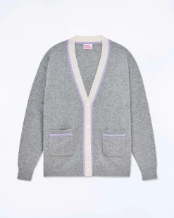 Clearance FROM FUTURE Pull Cardigan Gris Chine Fonce