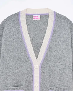 Clearance FROM FUTURE Pull Cardigan Gris Chine Fonce