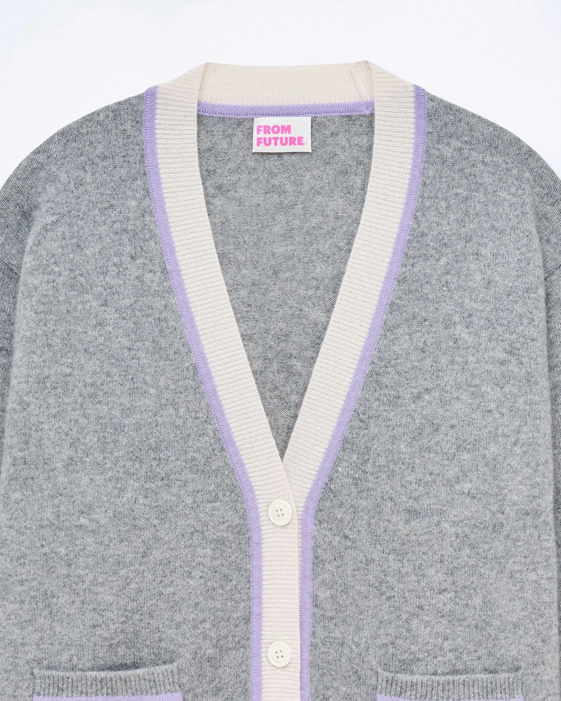 Clearance FROM FUTURE Pull Cardigan Gris Chine Fonce