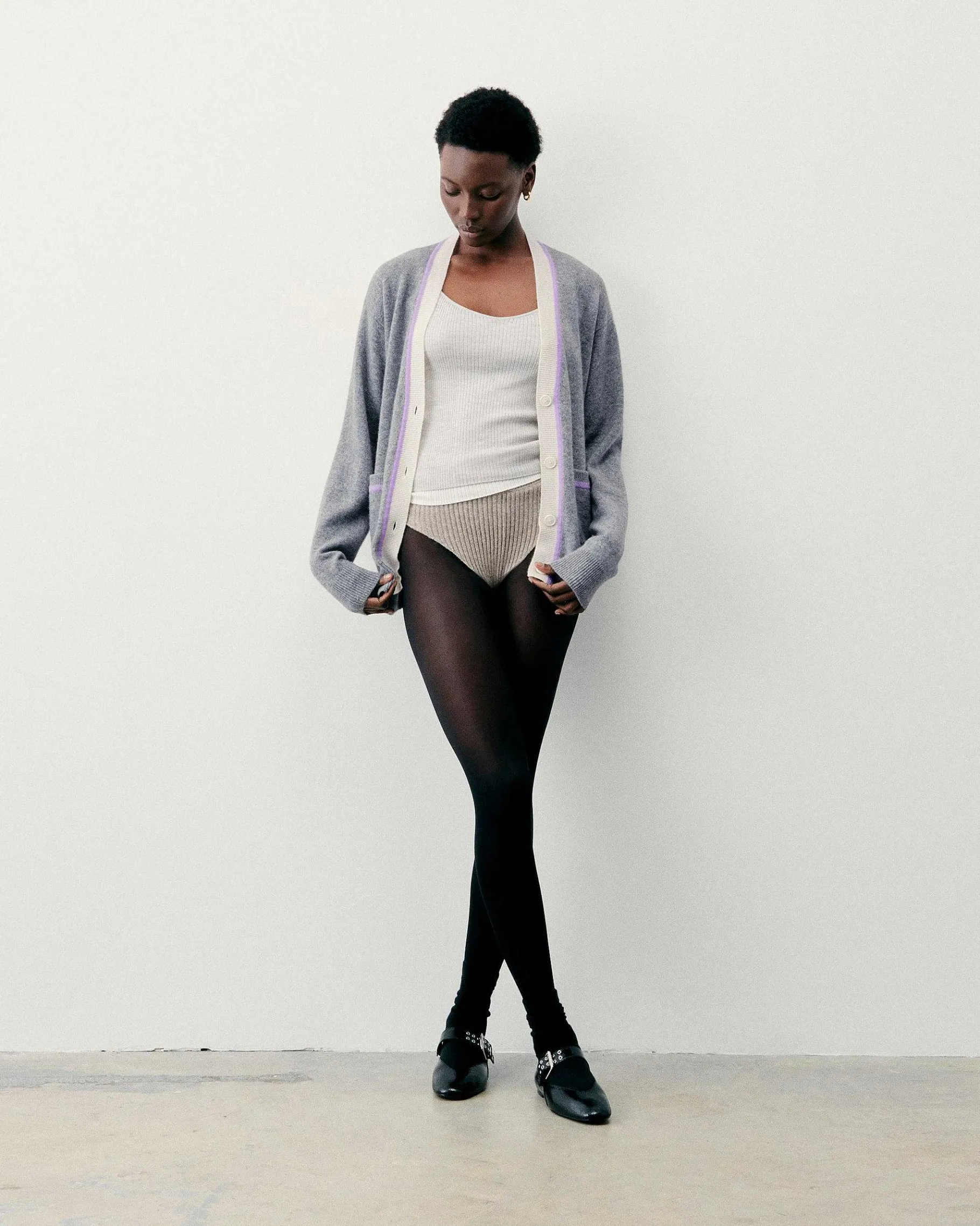 Clearance FROM FUTURE Pull Cardigan Gris Chine Fonce