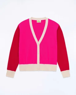 FROM FUTURE Pull Cardigan Winter Fuschia