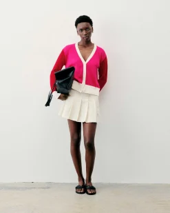 FROM FUTURE Pull Cardigan Winter Fuschia